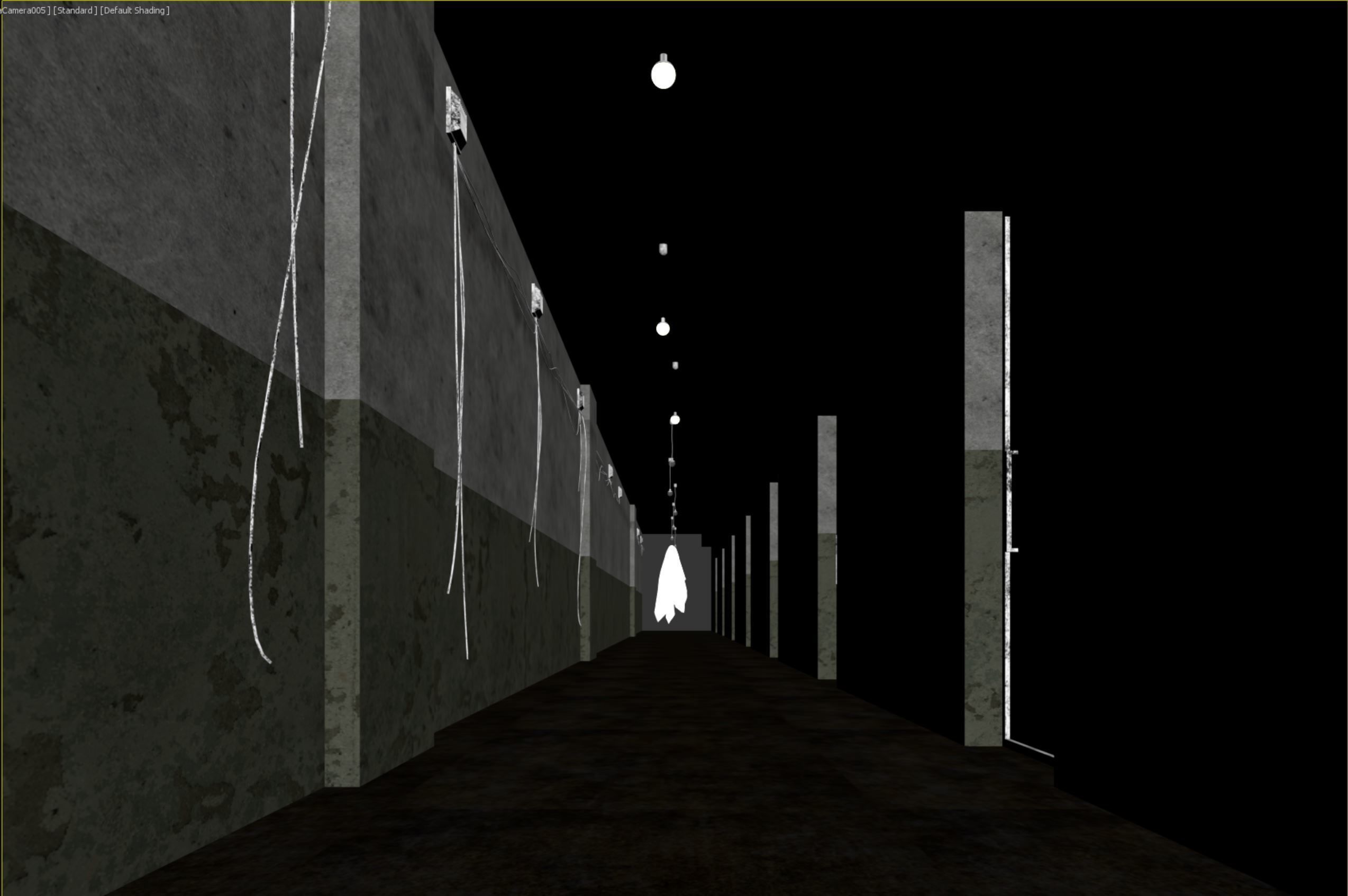 old dark scary corridor 04 with ghost Low-poly 3D model_5
