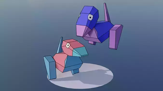 Pokemon Porygon and Shiny Version