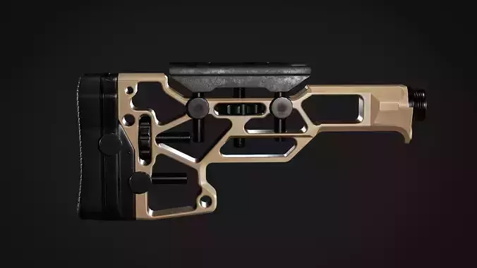 MDT SRS- Skeleton Rifle Buttstock Low-poly 3D model