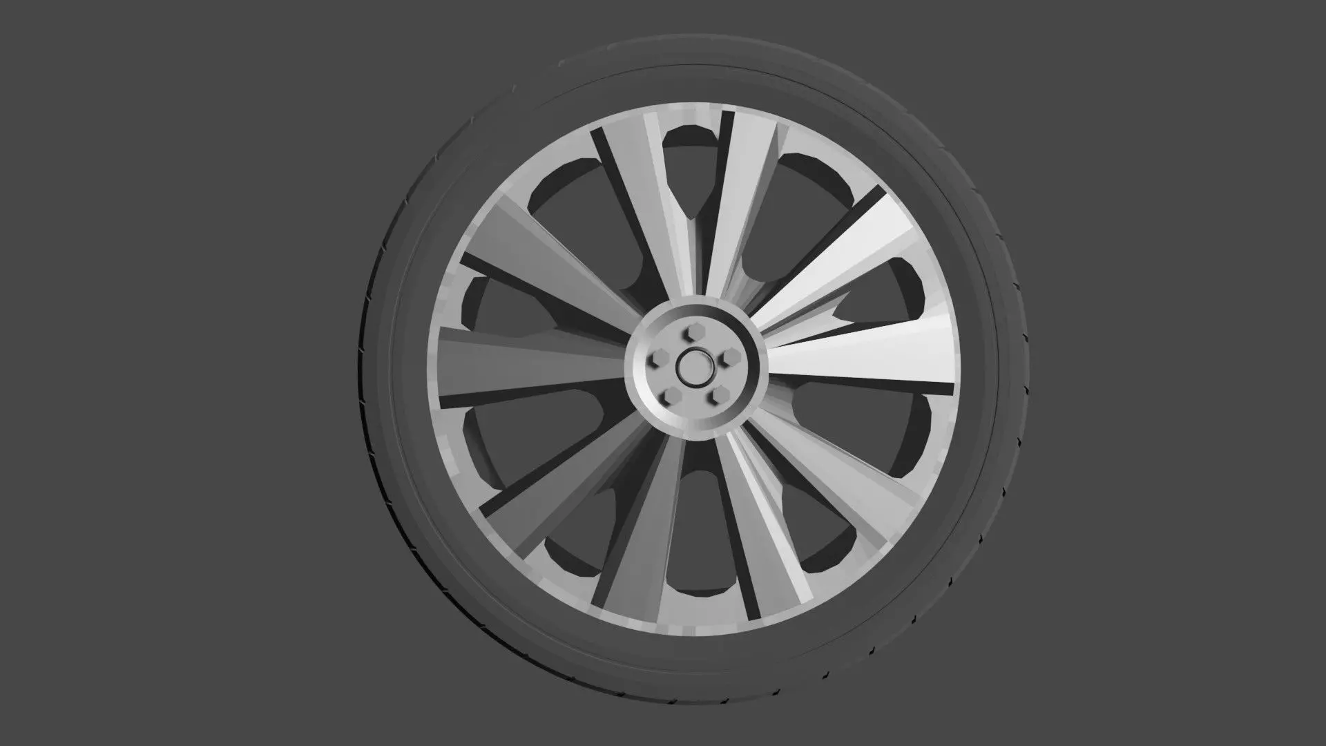 Rim and Tire for Sport Car Free 3D model