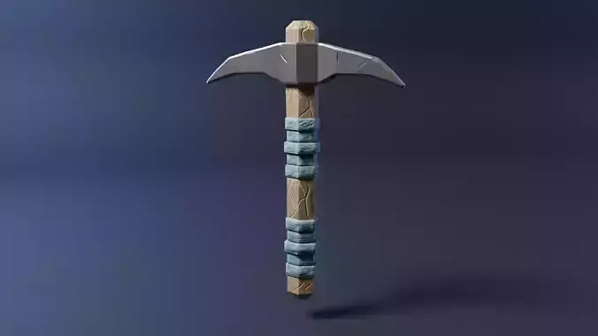 Stylized Fantasy Pickaxe Low-poly 3D model
