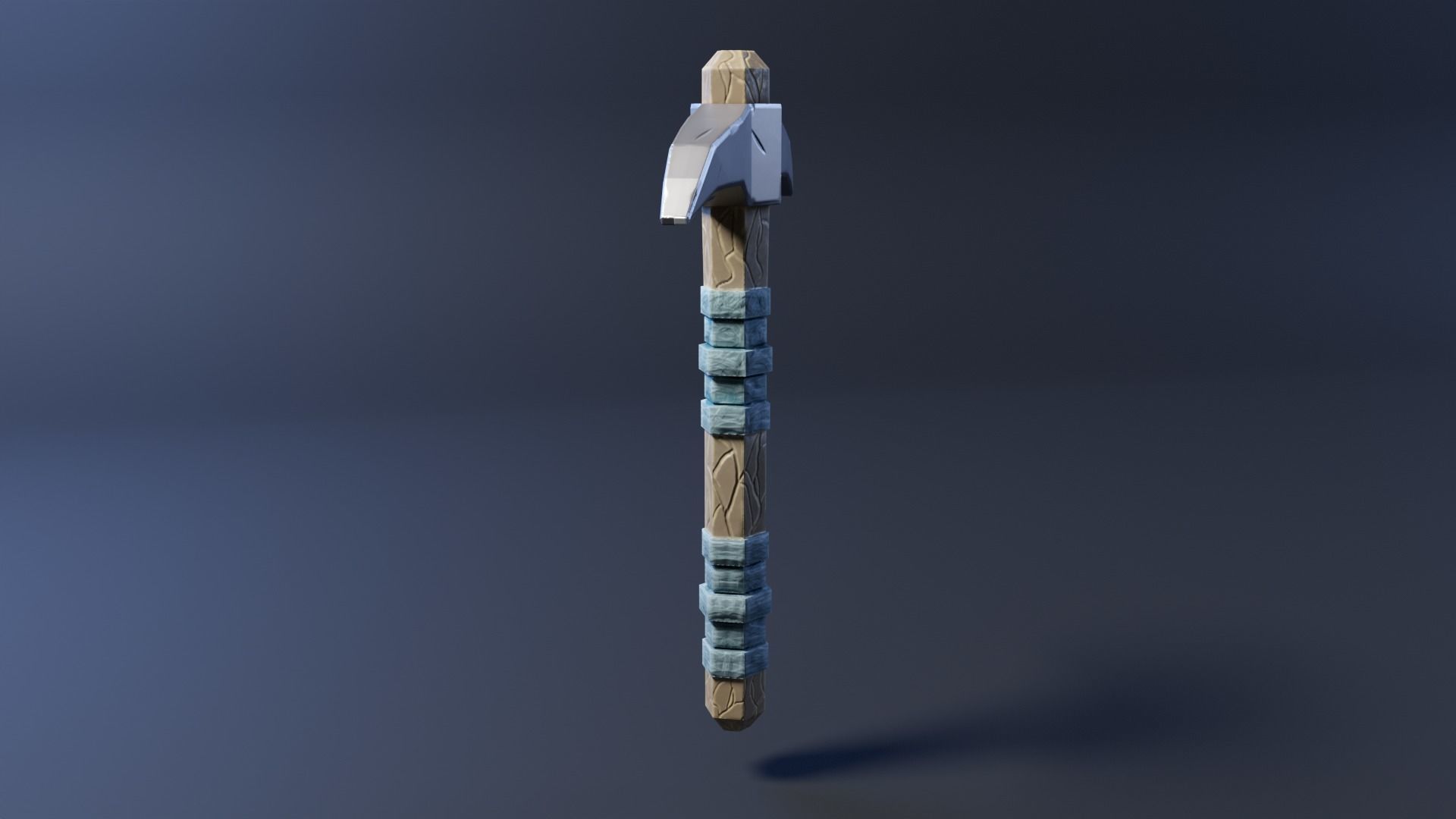 Stylized Fantasy Pickaxe Low-poly 3D model_2