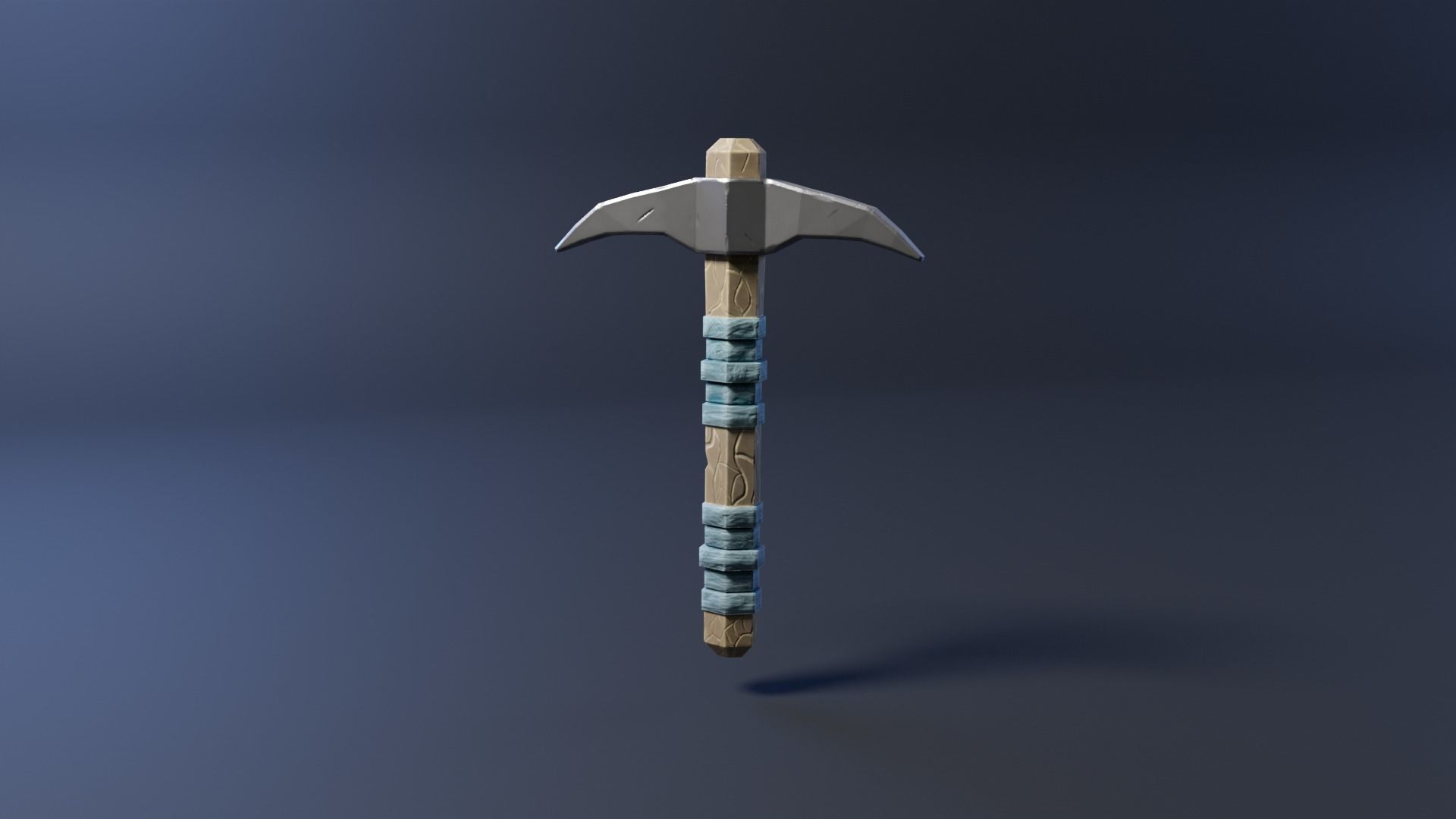 Stylized Fantasy Pickaxe Low-poly 3D model_5