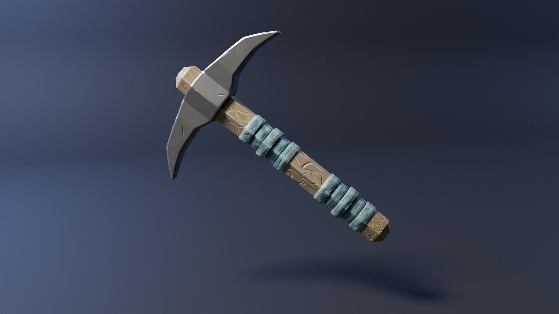 Stylized Fantasy Pickaxe Low-poly 3D model_4