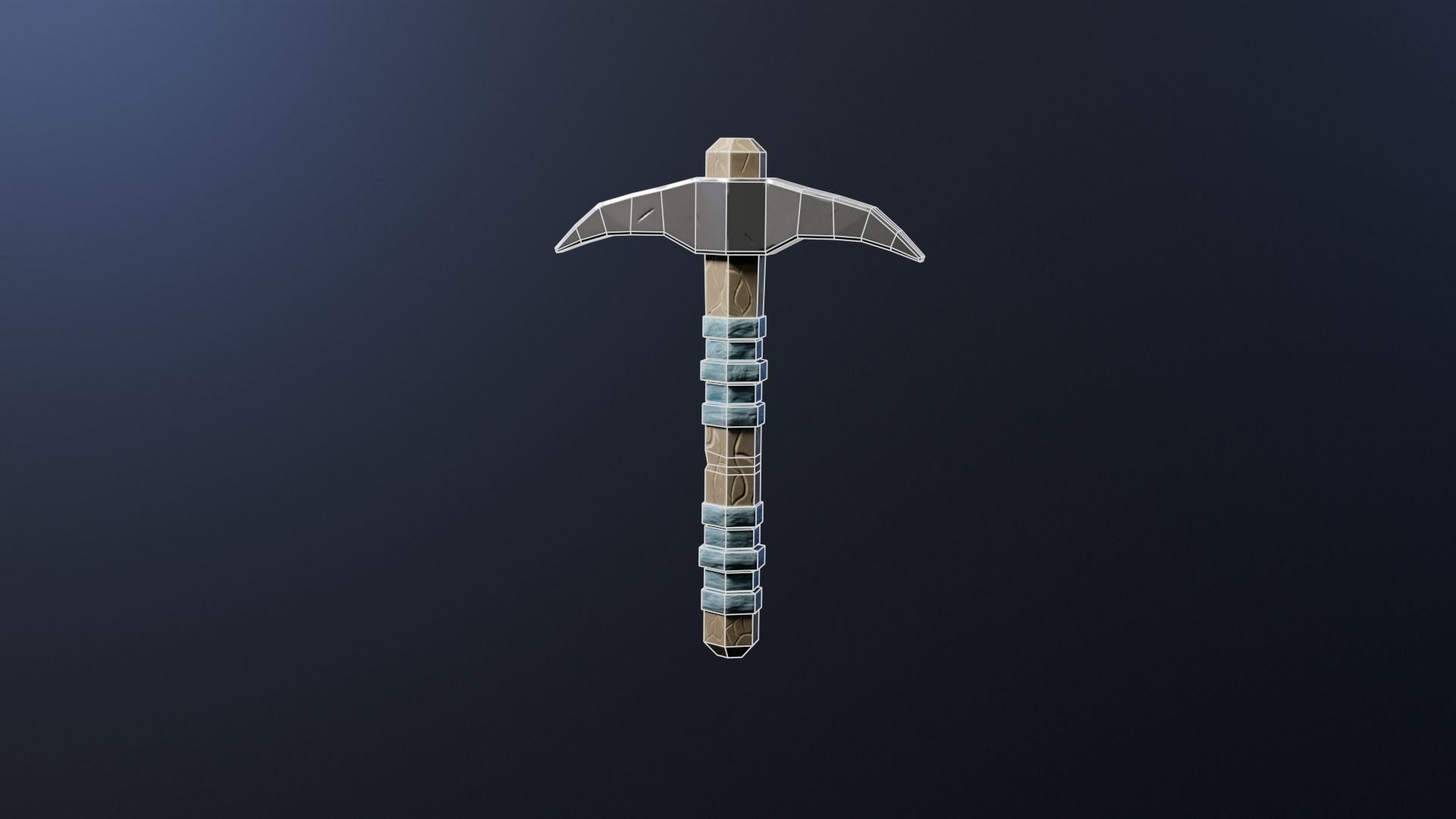 Stylized Fantasy Pickaxe Low-poly 3D model_6