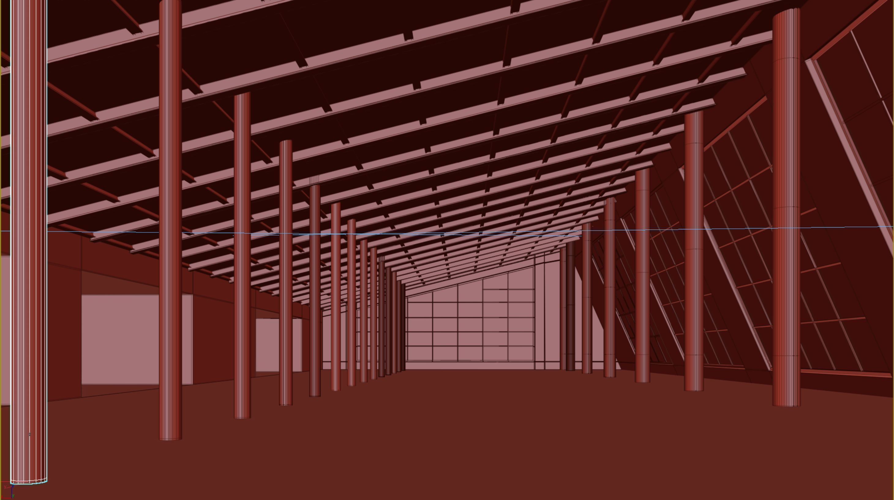 Basemesh interior space 02 Low-poly 3D model_3