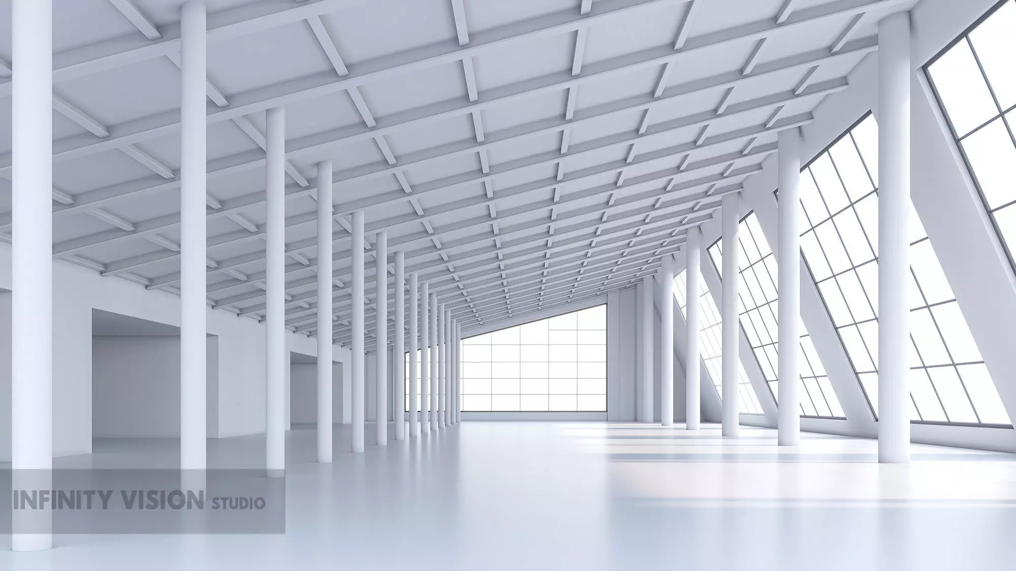 Basemesh interior space 02 Low-poly 3D model_0