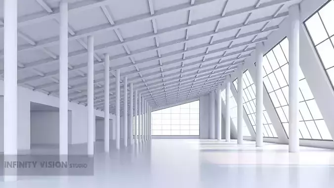 Basemesh interior space 02 Low-poly 3D model