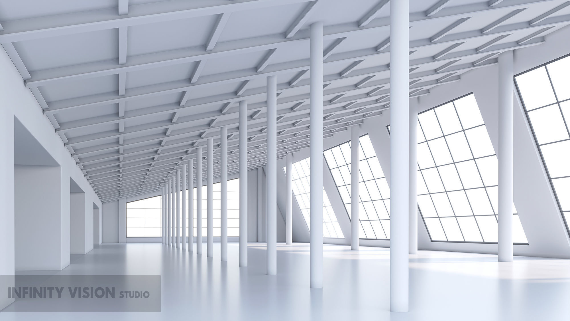 Basemesh interior space 02 Low-poly 3D model_1