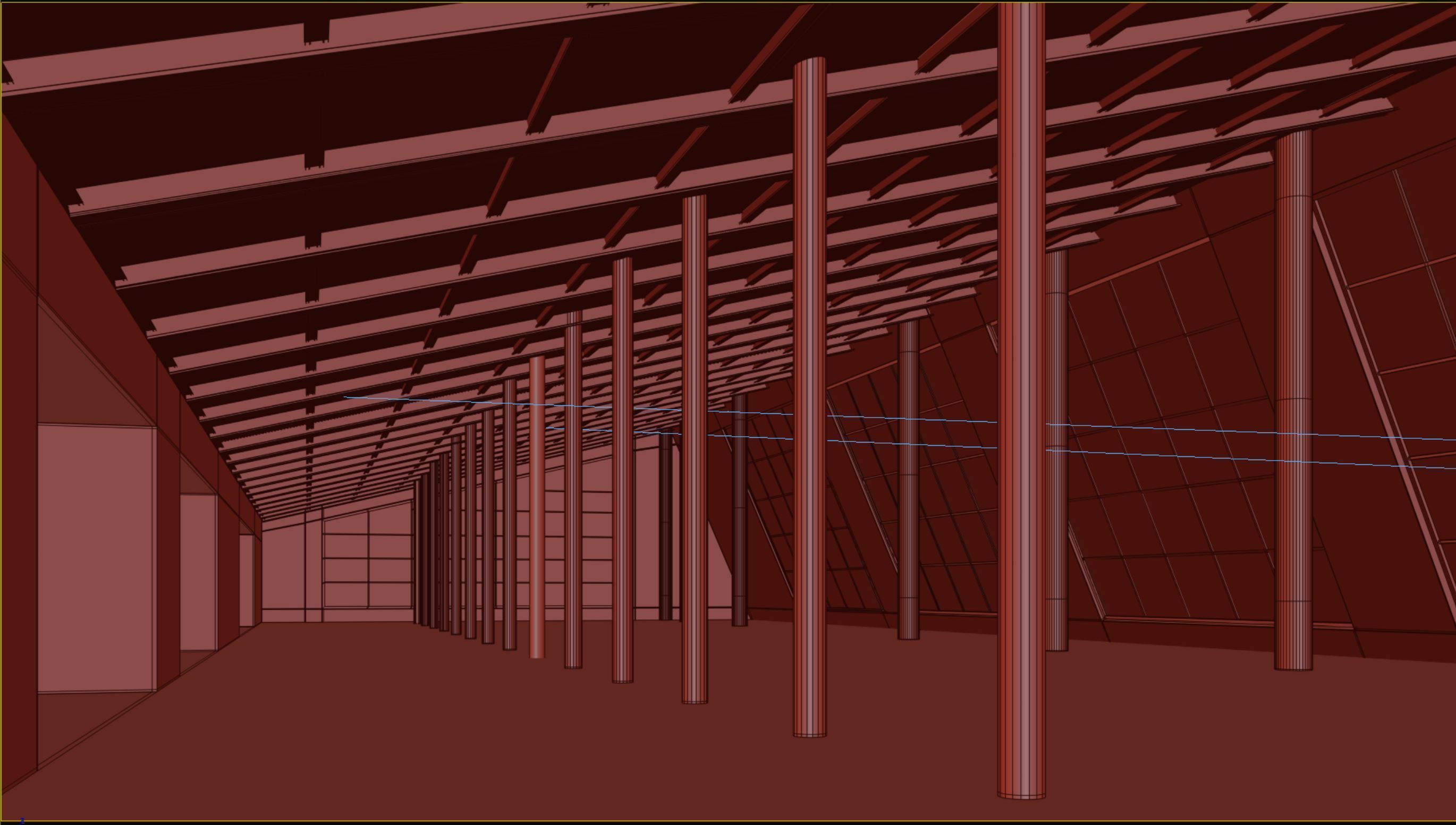 Basemesh interior space 02 Low-poly 3D model_4