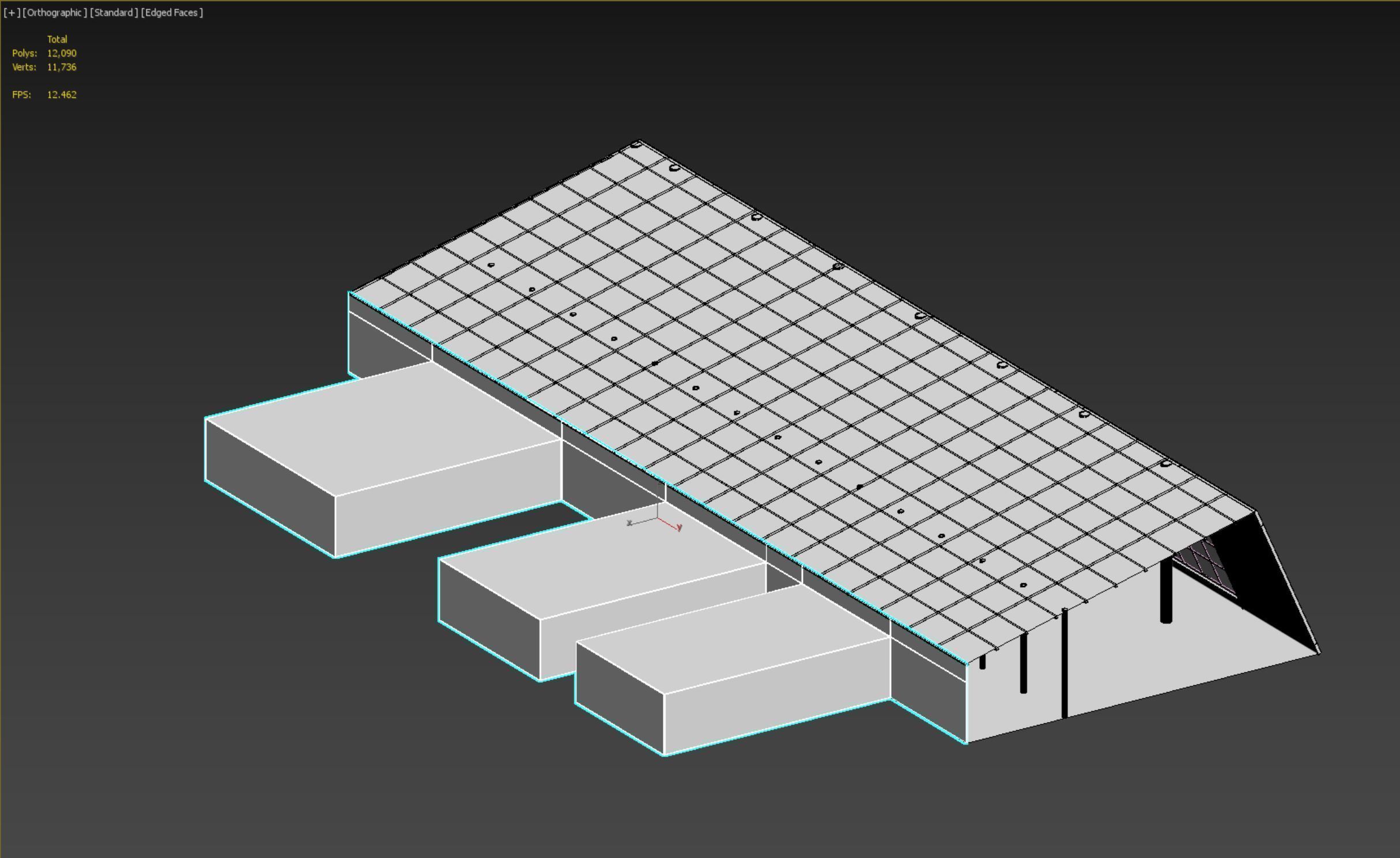 Basemesh interior space 02 Low-poly 3D model_6