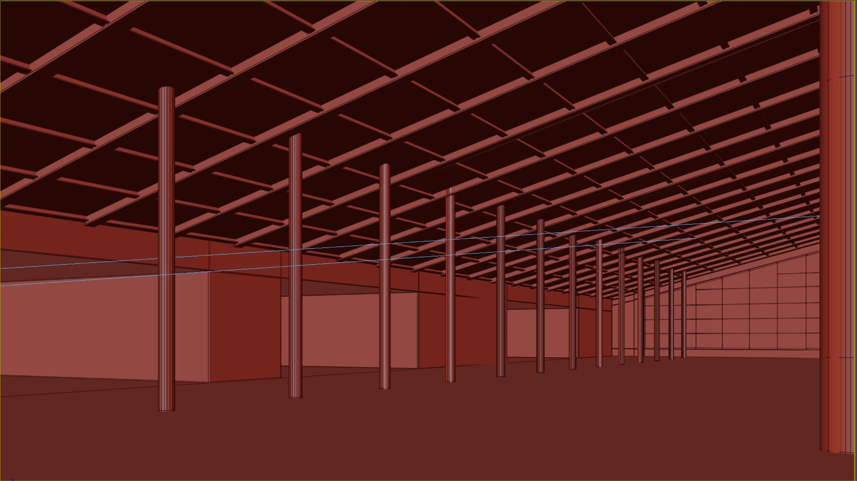 Basemesh interior space 02 Low-poly 3D model_5