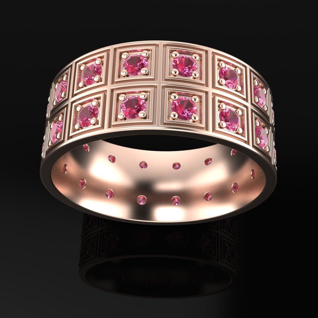 Eternity diamond ring 3D print model_5