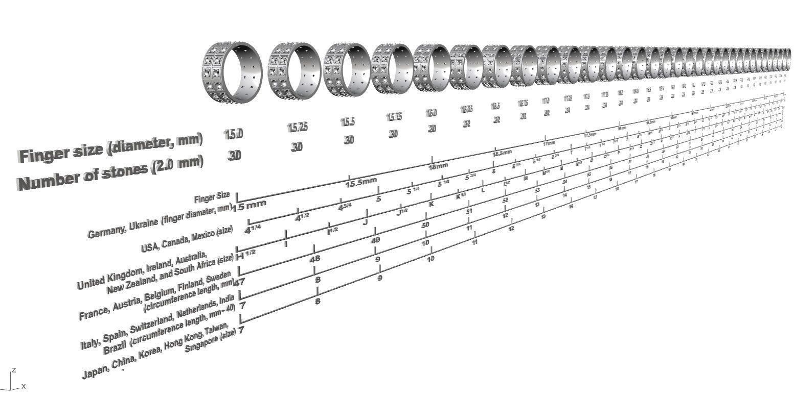 Eternity diamond ring 3D print model_1