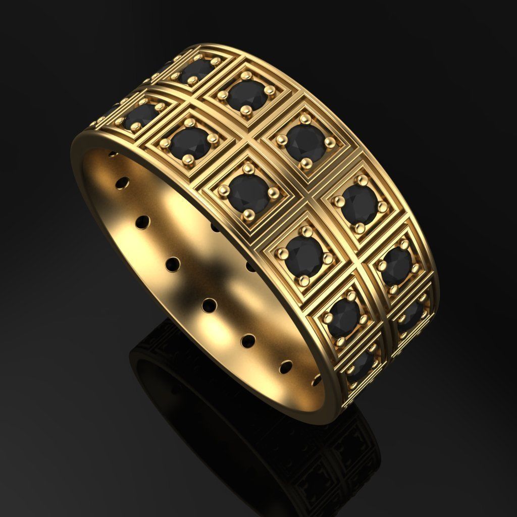 Eternity diamond ring 3D print model_4