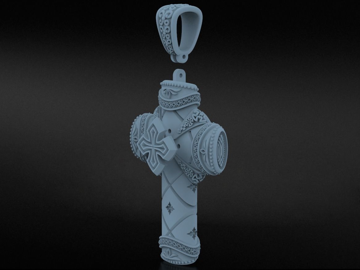 Antique pectoral cross with patterns 771 3D print model_14
