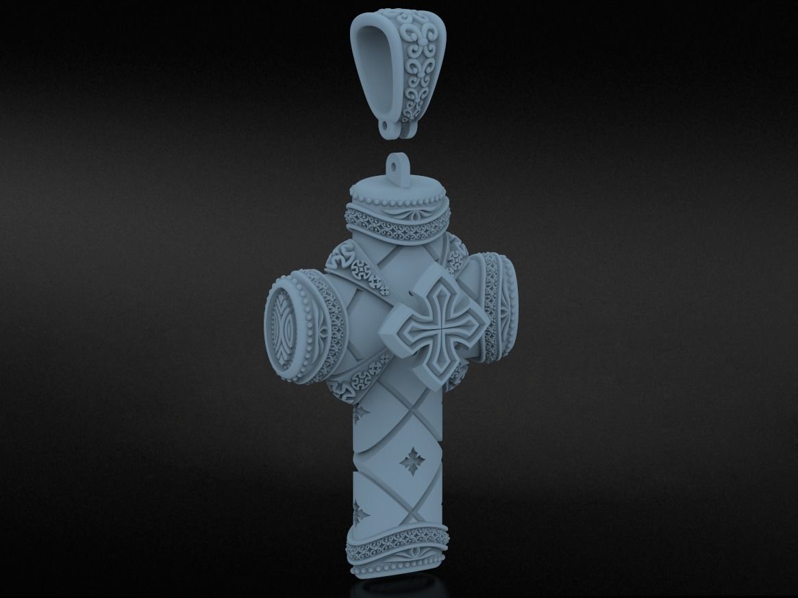 Antique pectoral cross with patterns 771 3D print model_13