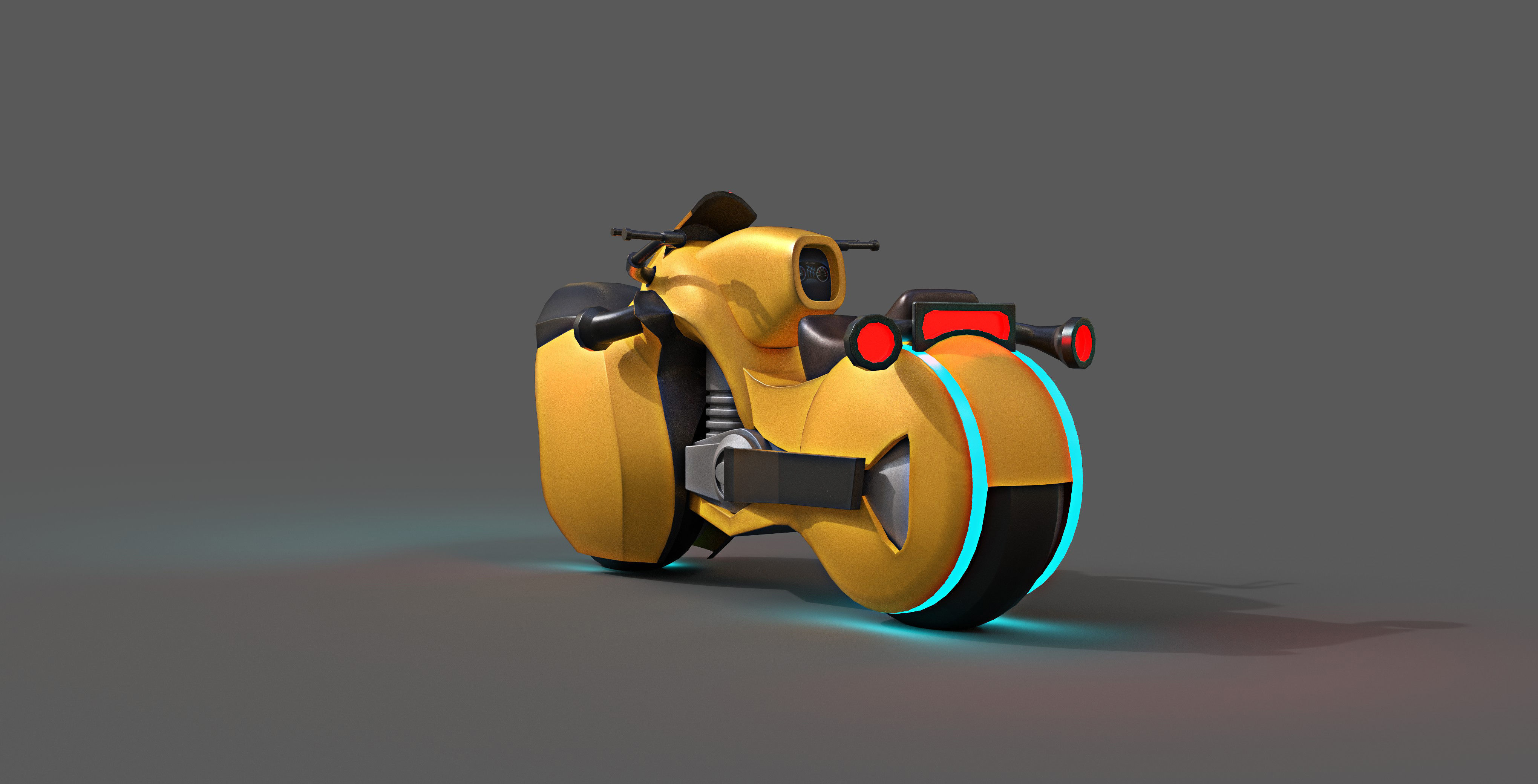 Sci-fi Bike Game Ready 5 3D model_2