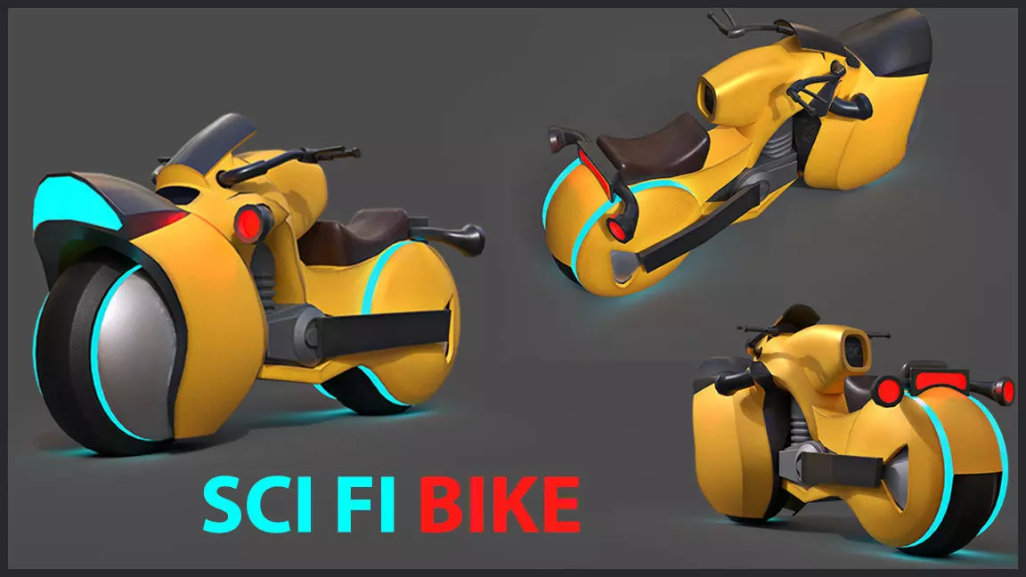 Sci-fi Bike Game Ready 5 3D model_0