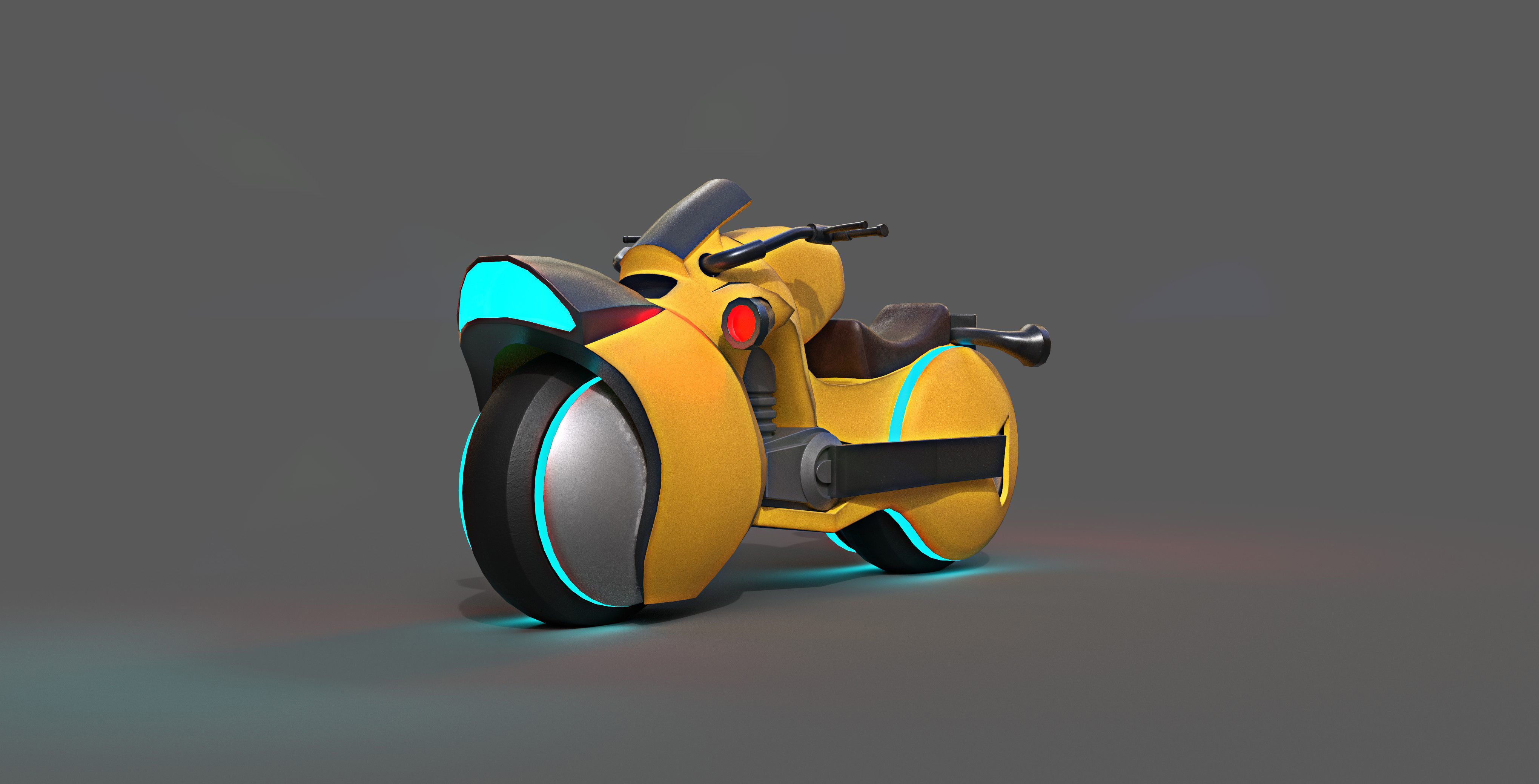 Sci-fi Bike Game Ready 5 3D model_1