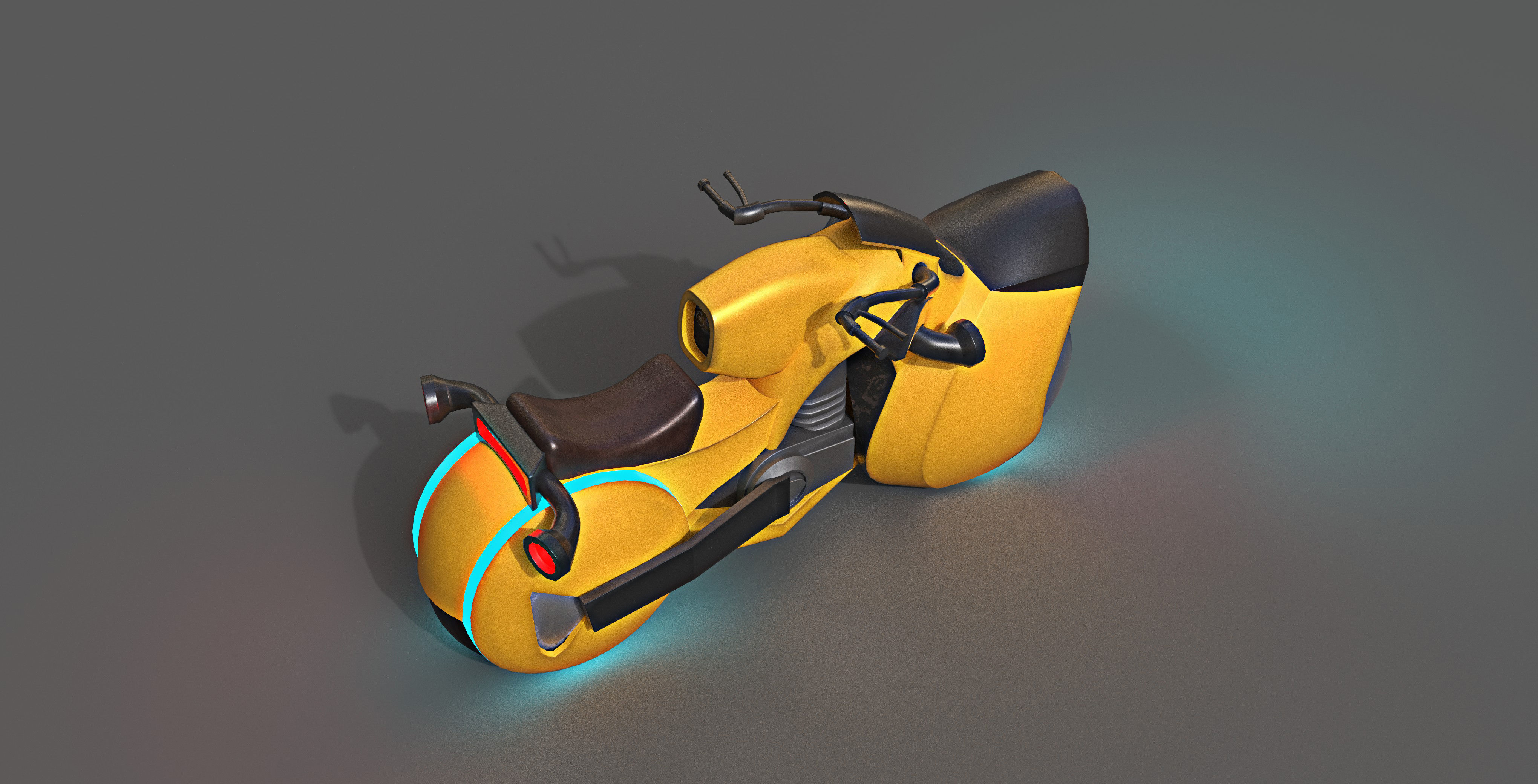 Sci-fi Bike Game Ready 5 3D model_4