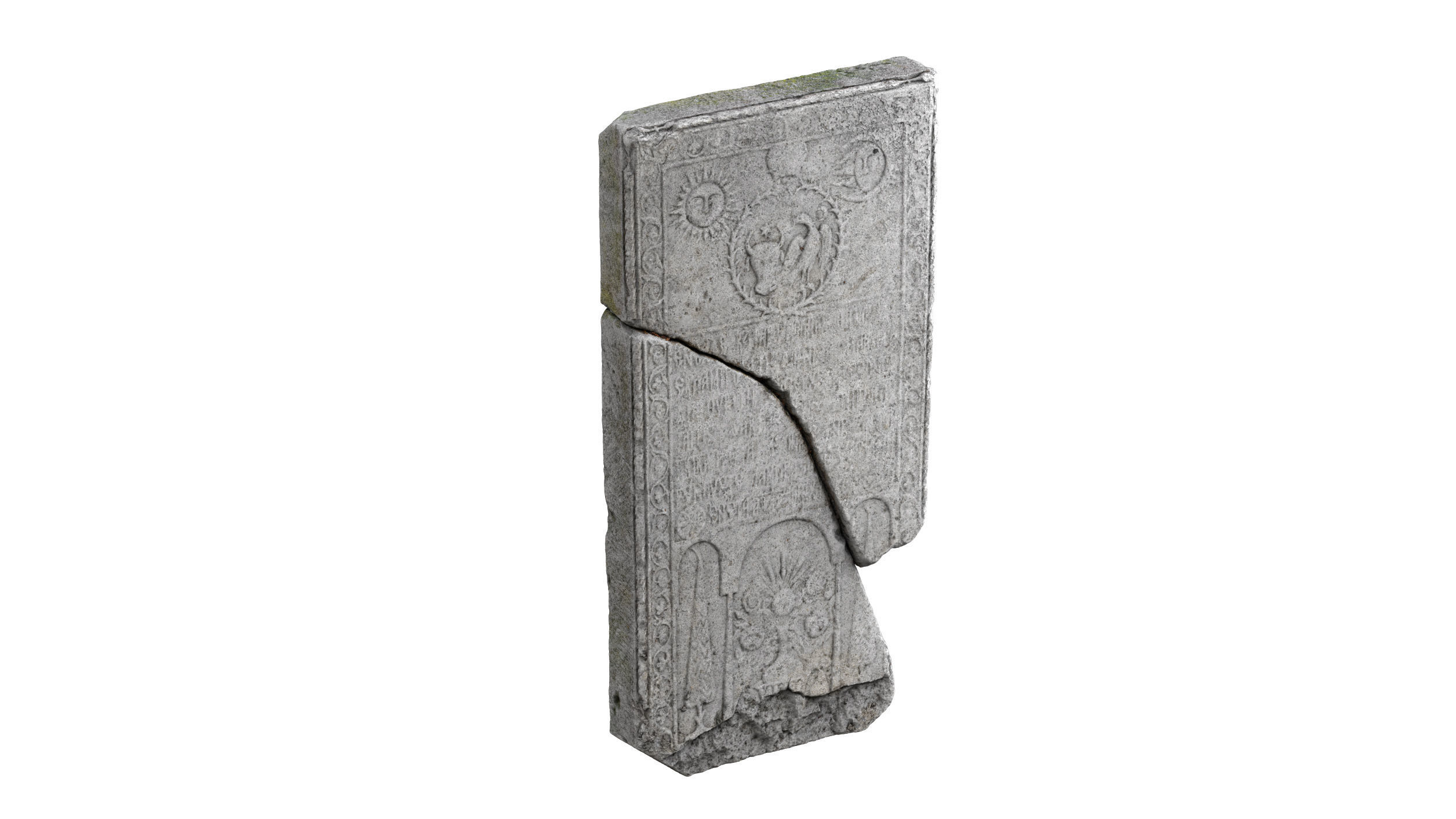 Ancient Medieval Writing Relief 3D model_4
