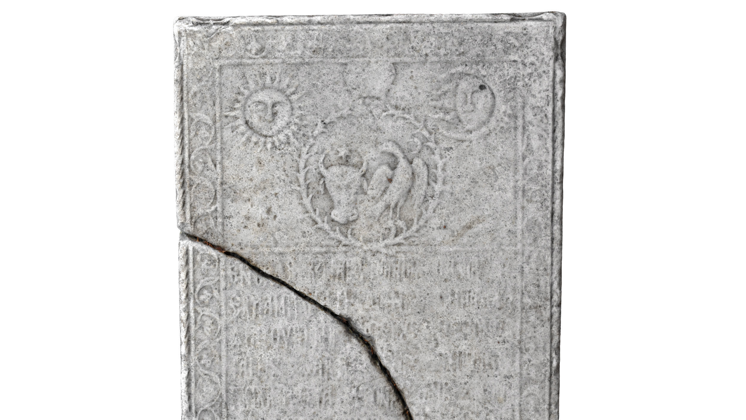 Ancient Medieval Writing Relief 3D model_2