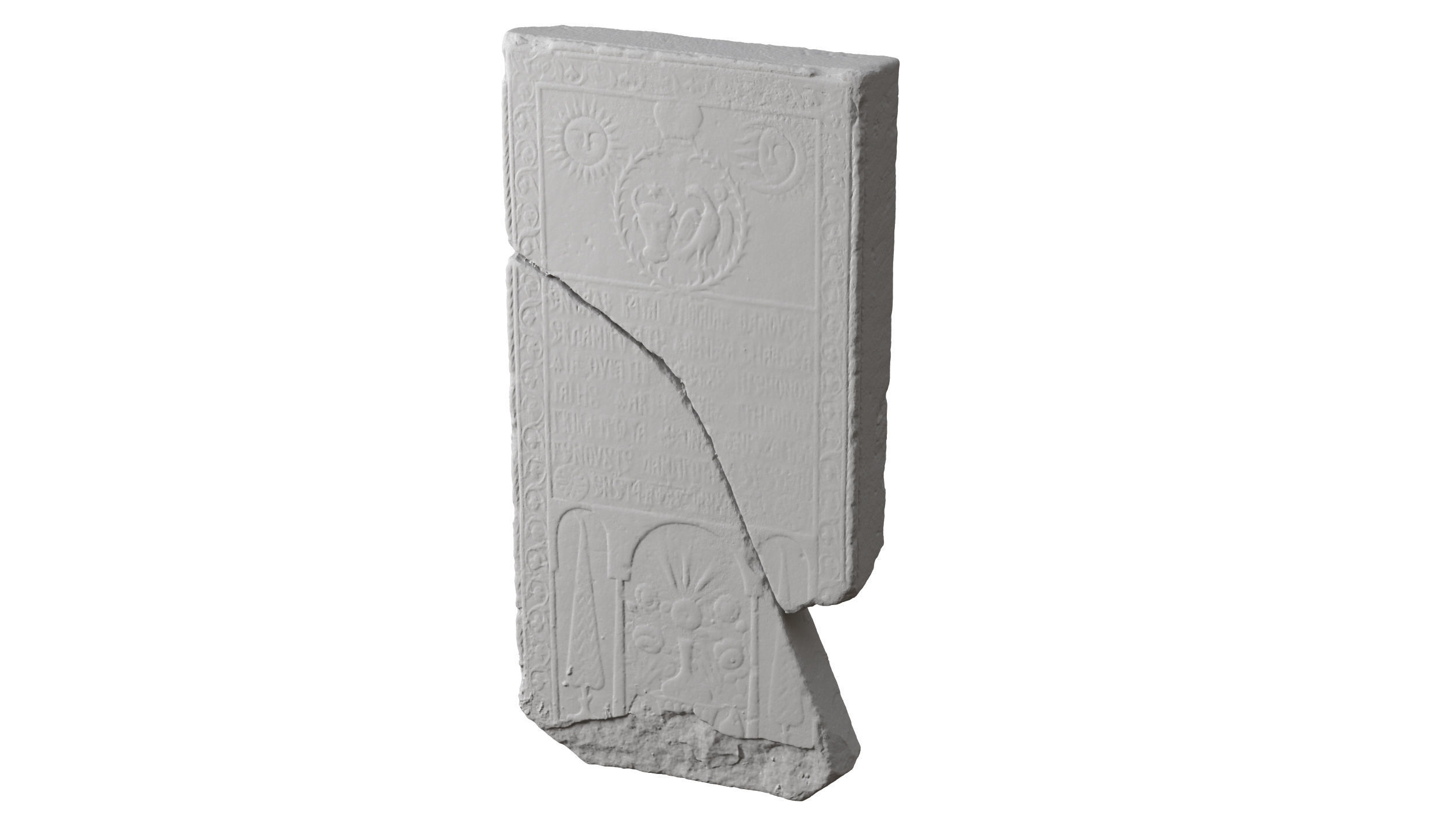Ancient Medieval Writing Relief 3D model_1