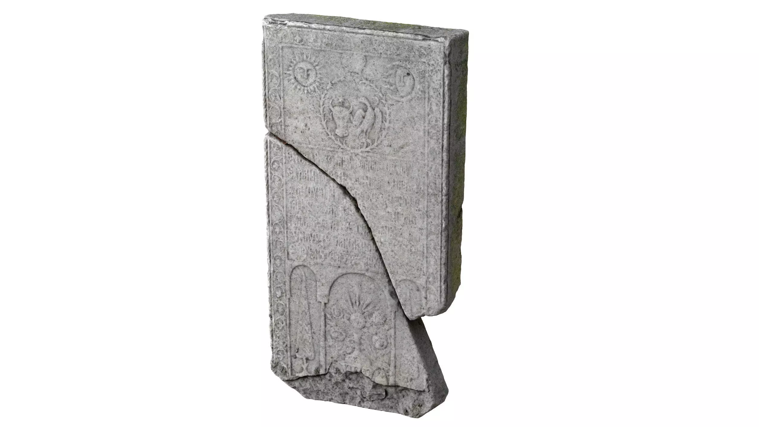 Ancient Medieval Writing Relief 3D model_0