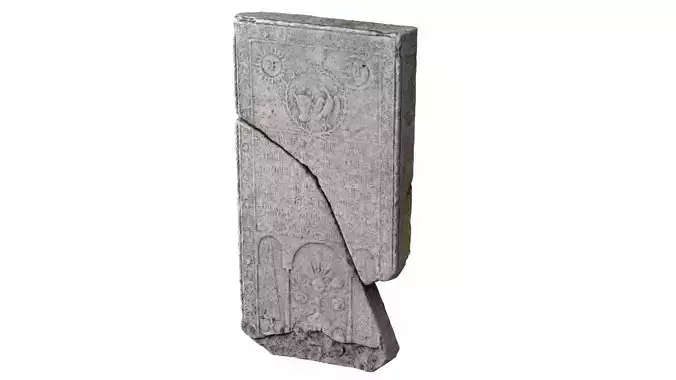 Ancient Medieval Writing Relief 3D model