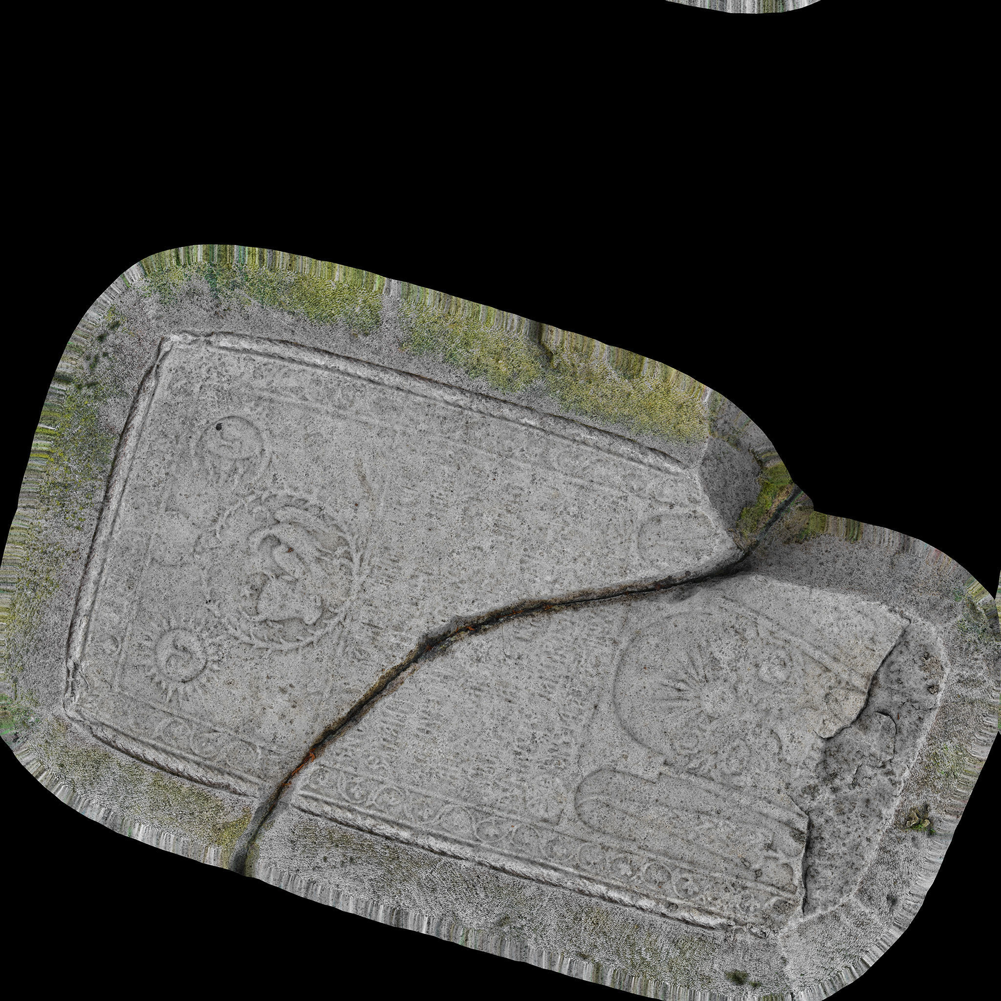 Ancient Medieval Writing Relief 3D model_7