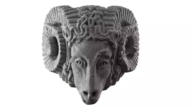 Medieval Sculpture Ram Head 3D model