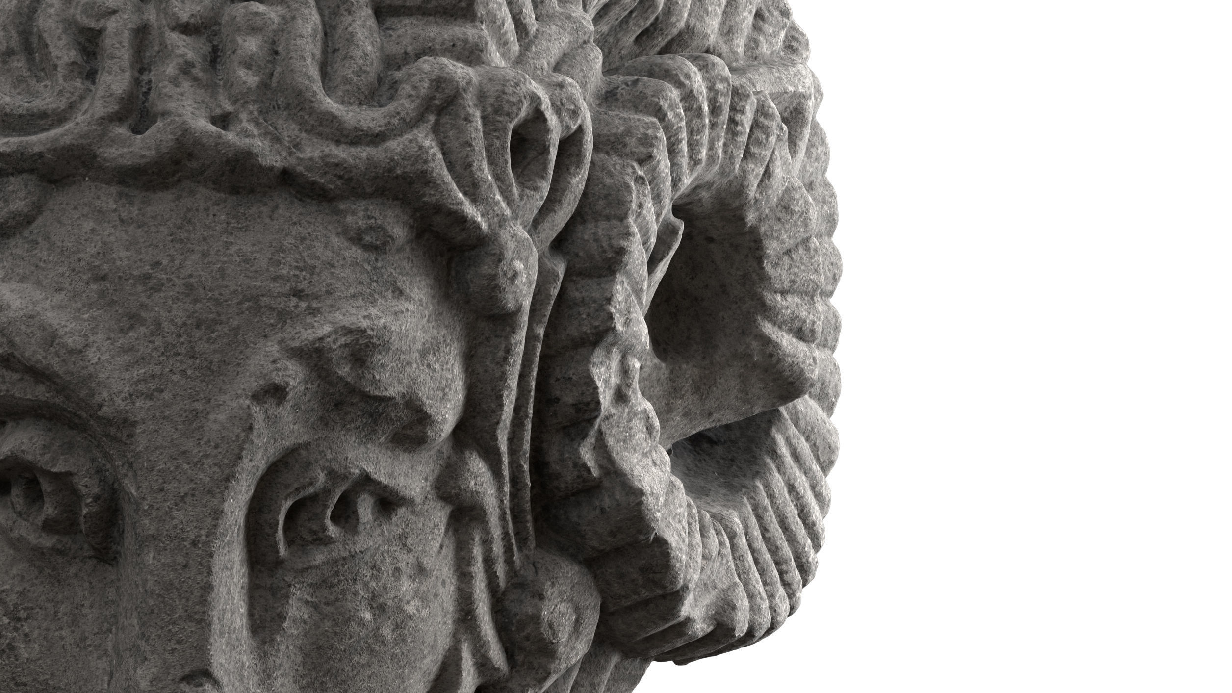 Medieval Sculpture Ram Head 3D model_3