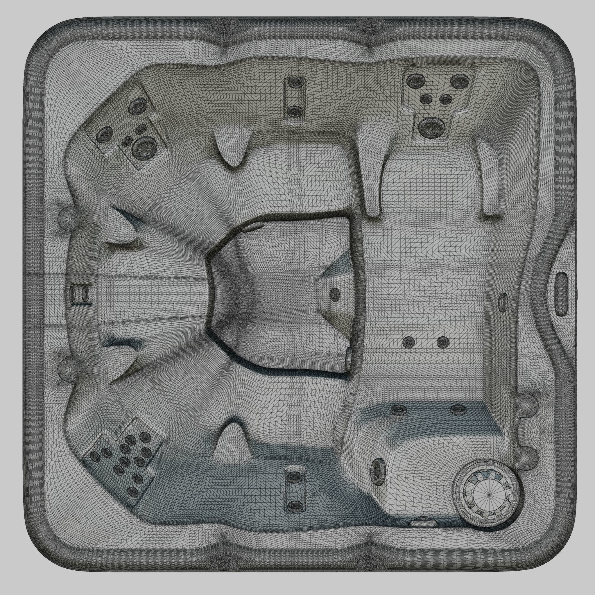 3D model of Hot Tub Jacuzzi Nordic Spas Encore MS Low-poly 3D model_7