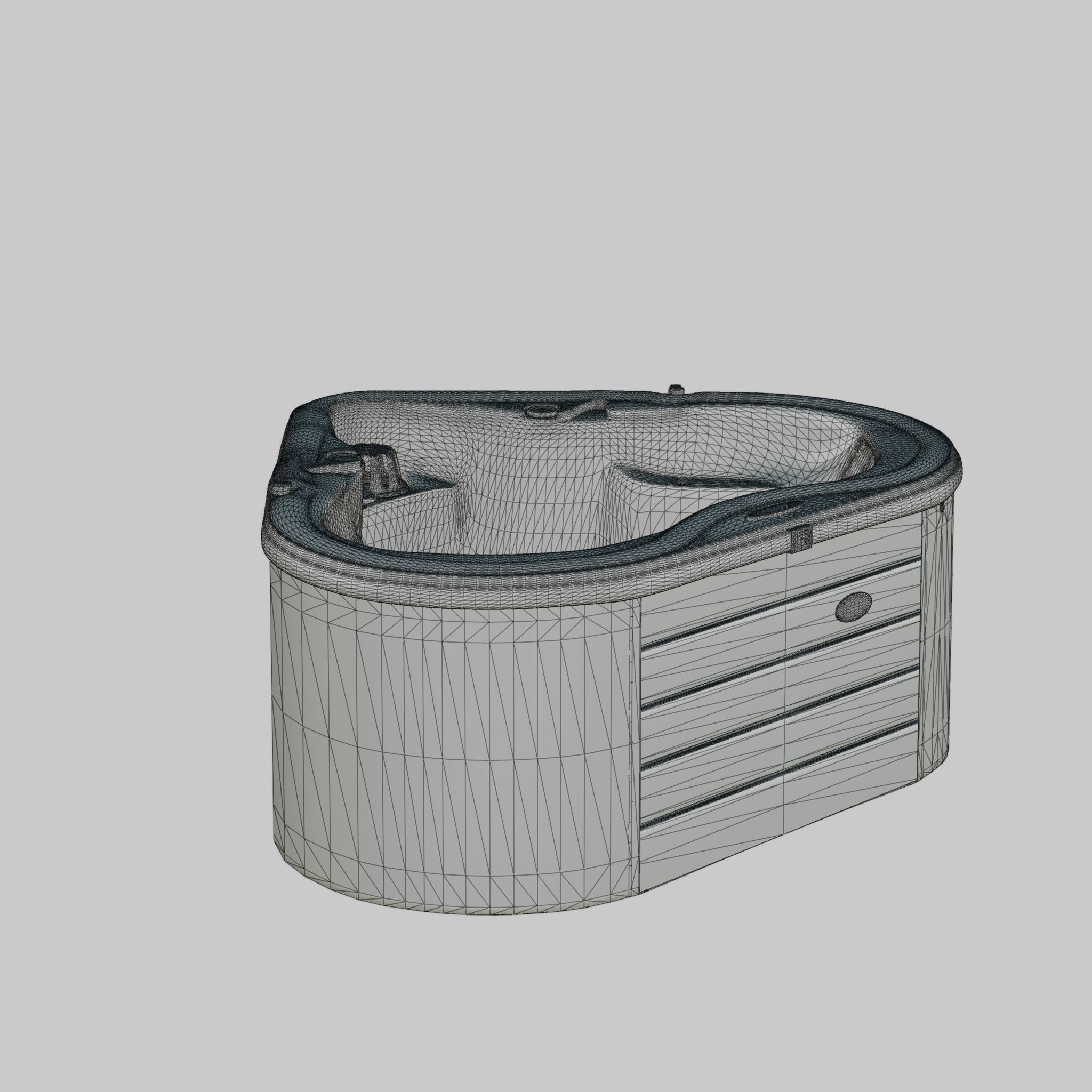 3D model of Hot Tub Jacuzzi Nordic Spas DAmour SE Low-poly 3D model_4