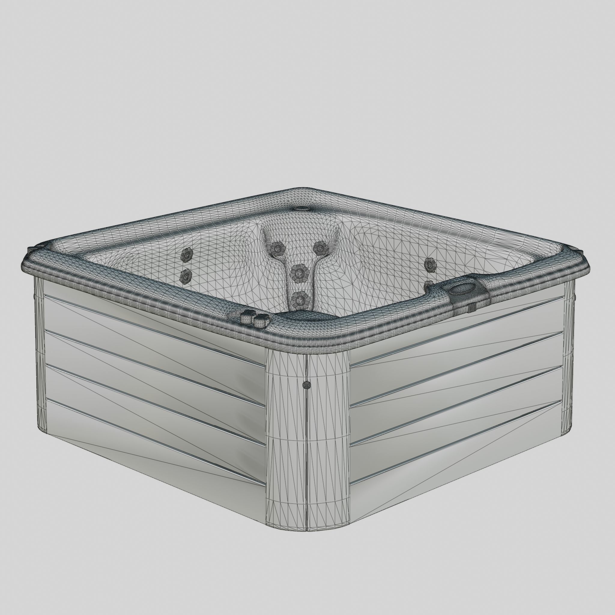 3D model of Hot Tub Jacuzzi Nordic Spas Escape SE Low-poly 3D model_4