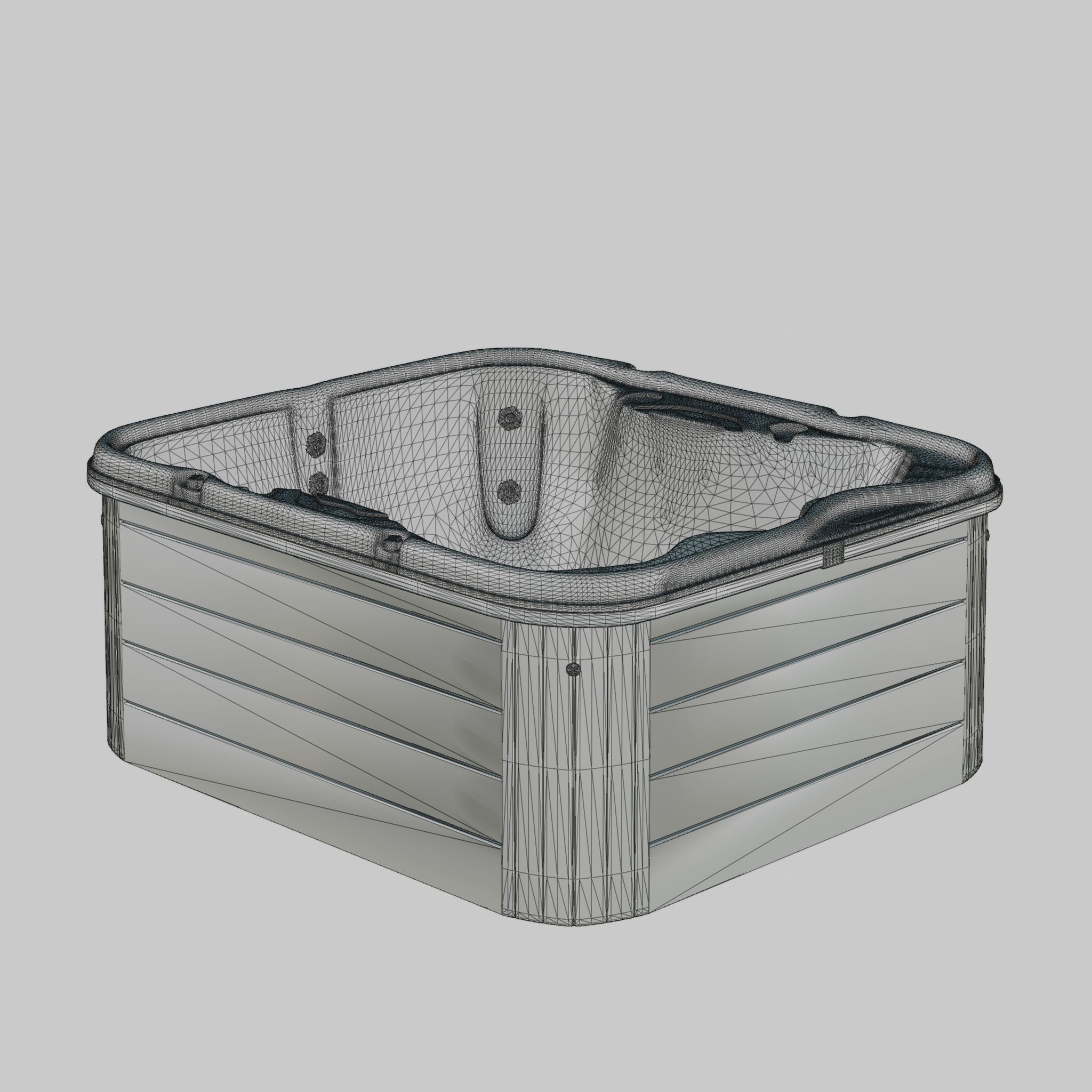3D model of Hot Tub Jacuzzi Nordic Spas Retreat MS Low-poly 3D model_4