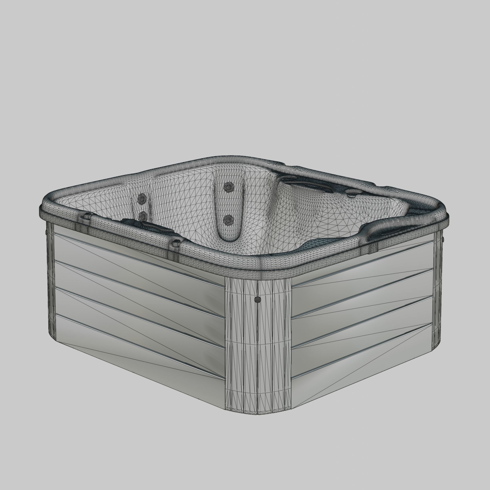 3D model of Hot Tub Jacuzzi Nordic Spas Retreat SE Low-poly 3D model_4