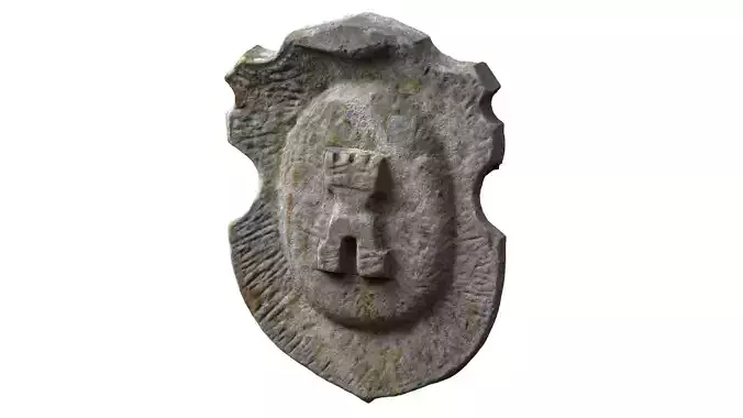 Medieval relief stone carving decoration 3D model