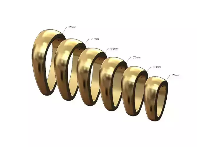 Rounded loop bail mini set chain sizes 5to8mm