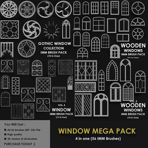 WINDOW MEGA PACK 4 IN ONE 56 BRUSHES