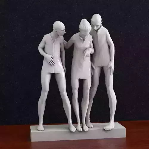 People sculpture of three 3D print model