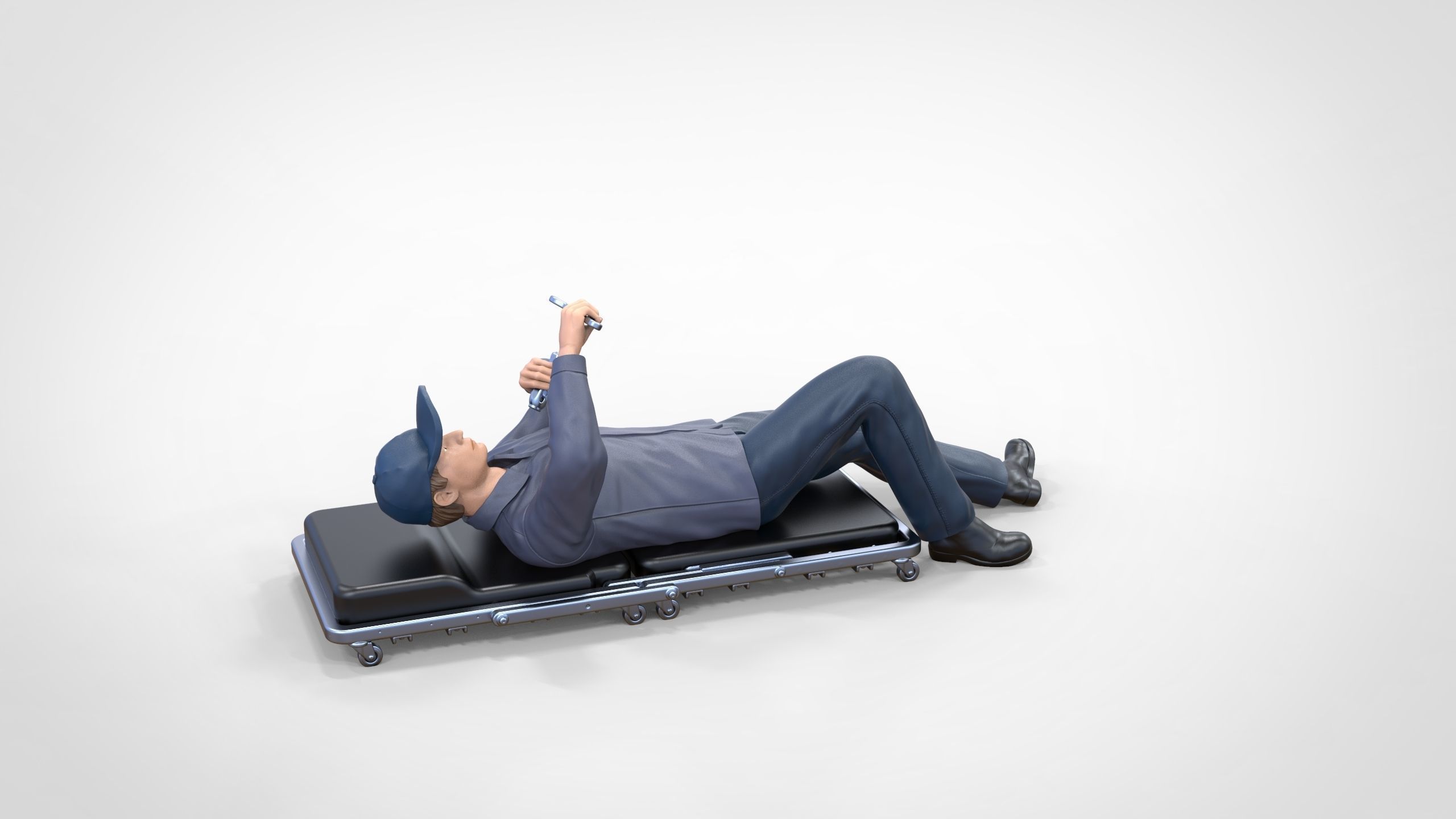 N10 Mechanic on the roller creeper seat 3D print model_9