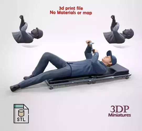 N10 Mechanic on the roller creeper seat 3D print model