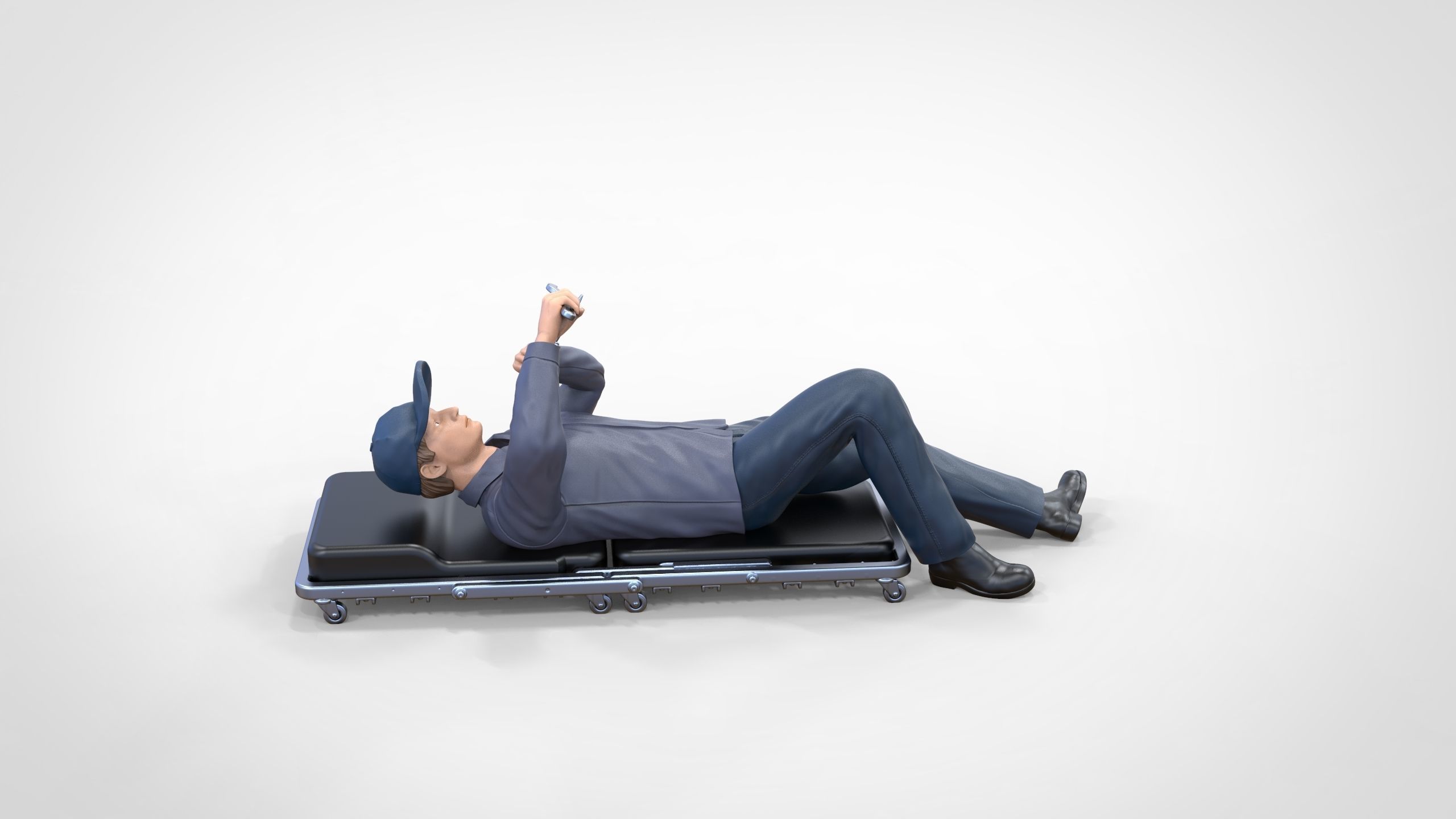 N10 Mechanic on the roller creeper seat 3D print model_10