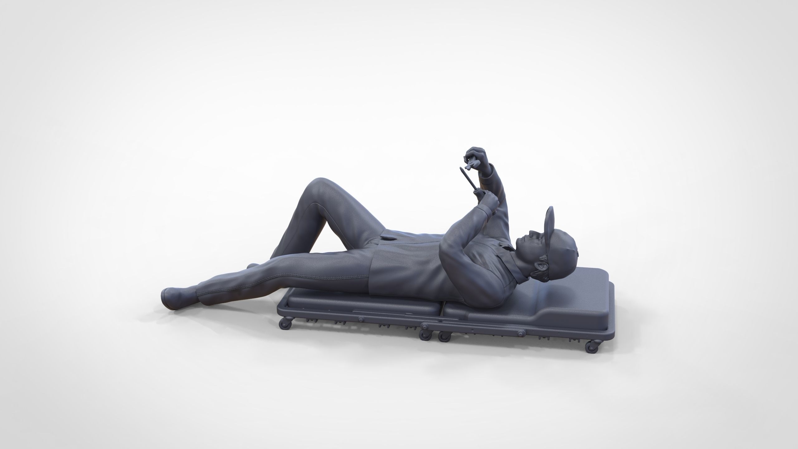 N10 Mechanic on the roller creeper seat 3D print model_24