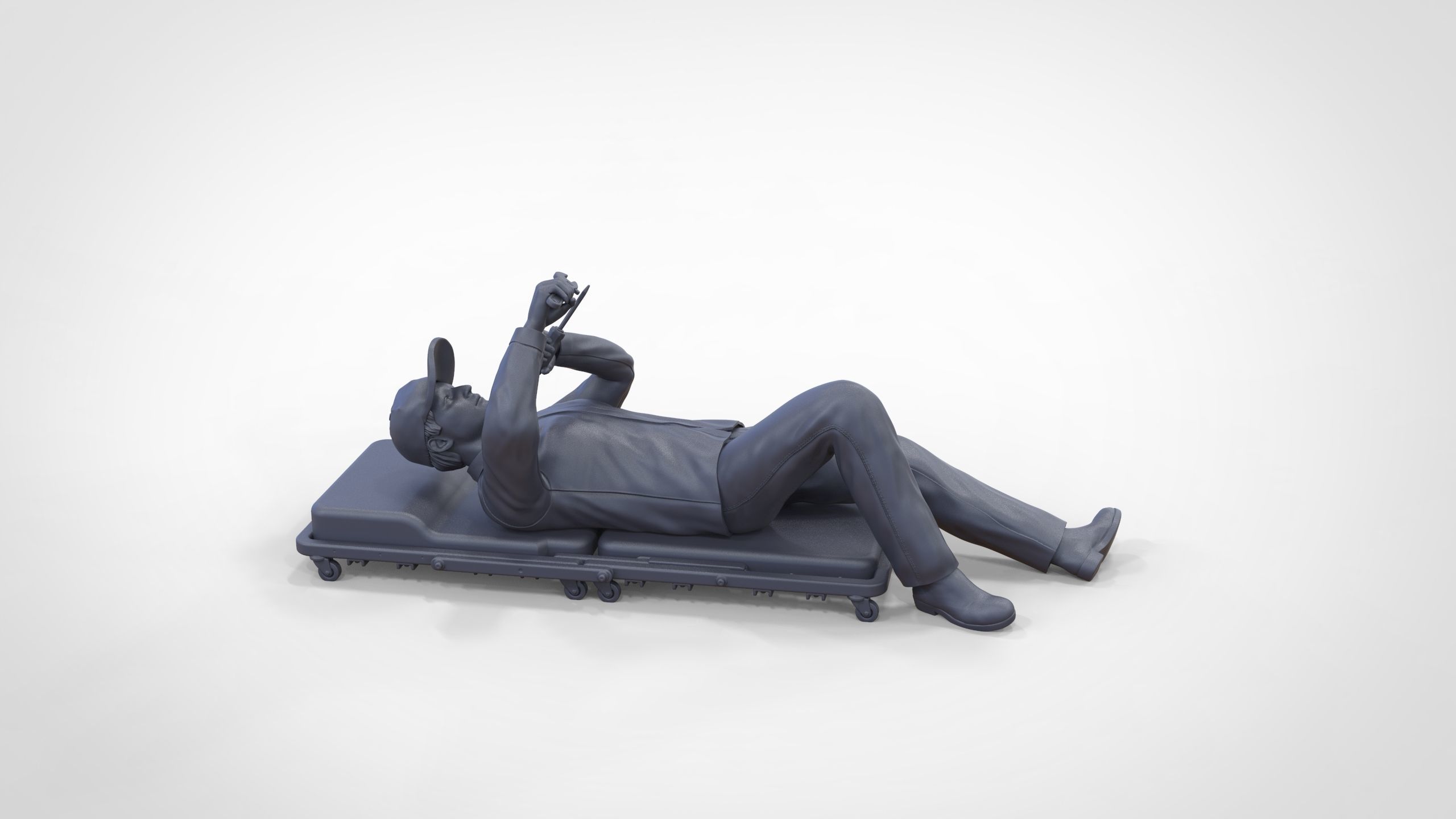 N10 Mechanic on the roller creeper seat 3D print model_33