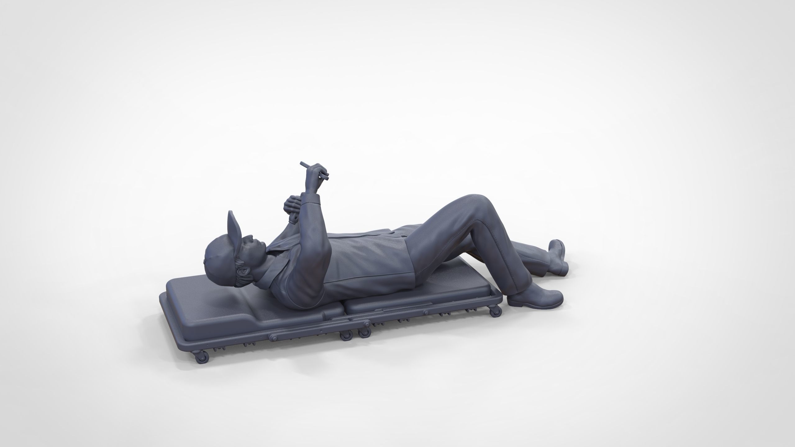 N10 Mechanic on the roller creeper seat 3D print model_32