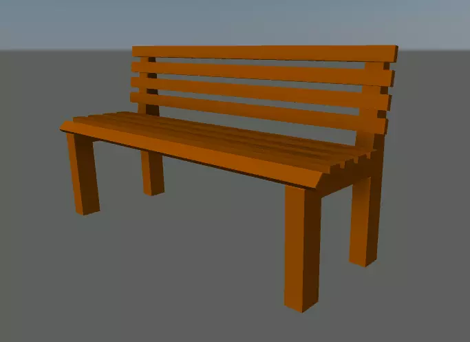 Cadeira de madeira Ripada Free 3D model