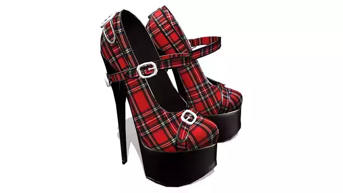 Stiletto Platform Punk Heels Low-poly 3D model